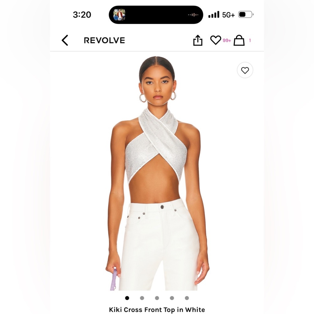 Kiki front cross top in white